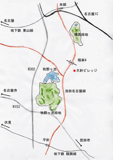 イラスト:大針ビレッジ地図
